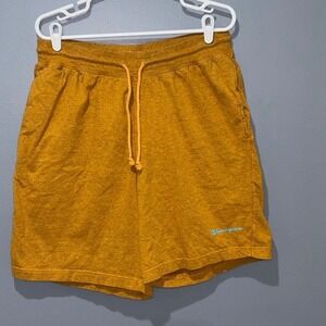 Champion Mens Jersey Knit Shorts XL Mustard Yellow Heather Drawstring